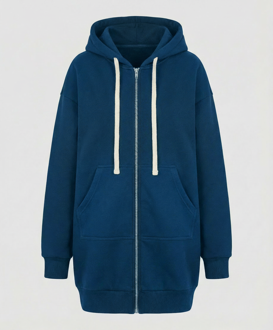 Heidi-Mode | Zip-Up Hoodie knielang