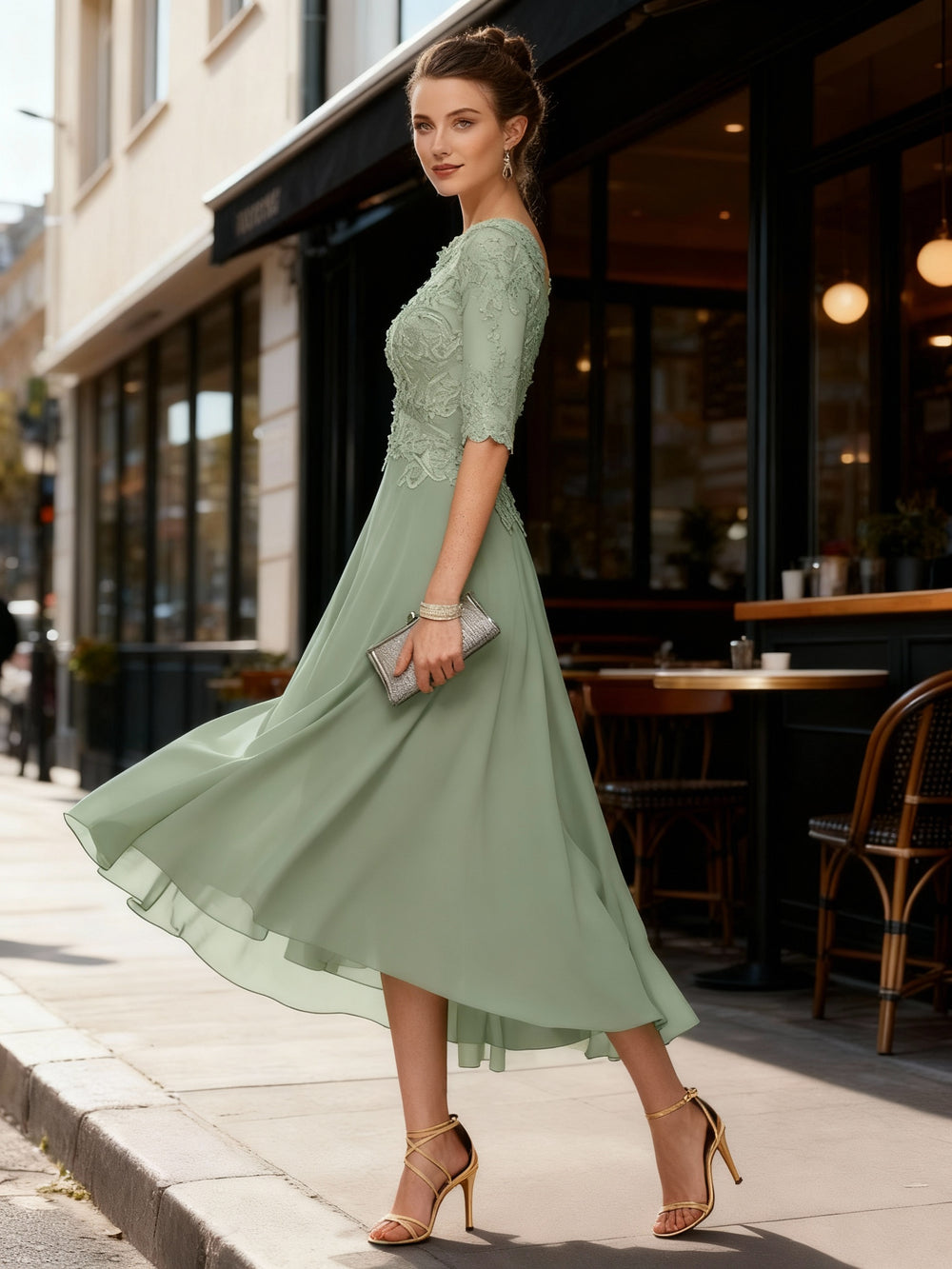 Satin Eleganz Abendkleid