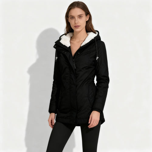 Gefütterte Thermo Schutz Kapuzenmantel Klassische Winterjacke Damen