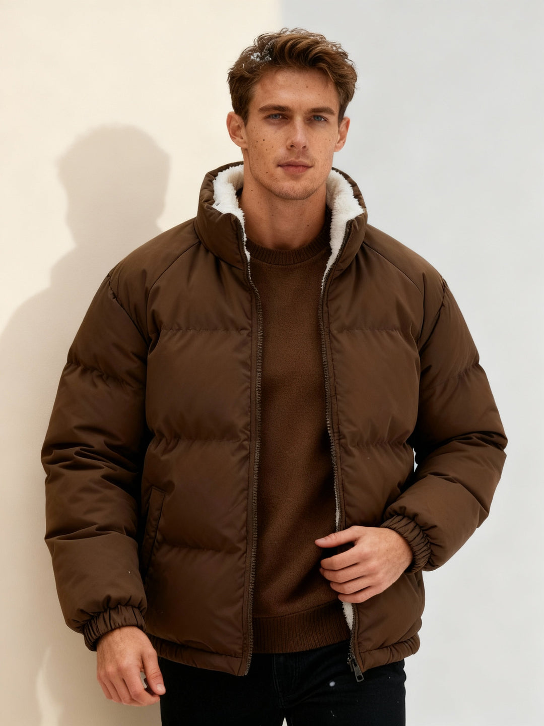 Ultrawarm Fleecegefüttert Streetwear Pufferjacke – Winter Thermo Komfort Herrenjacke