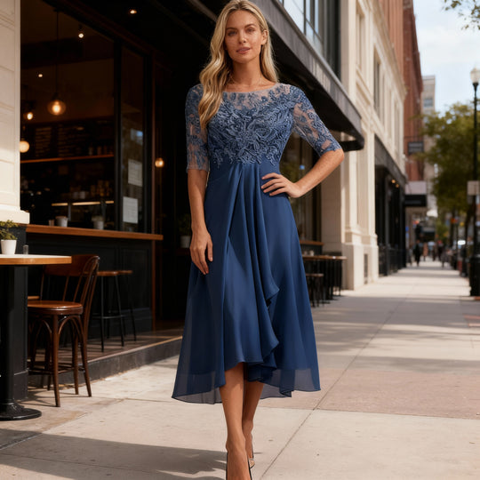 Elegantes Luftiges Midi Kleid Chiffon