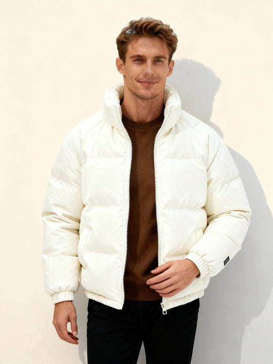 Ultrawarm Fleecegefüttert Streetwear Pufferjacke – Winter Thermo Komfort Herrenjacke