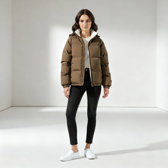 Warm Fleecegefüttert Leicht Pufferjacke Damen | Heidi-Mode