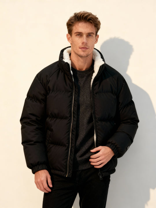 Ultrawarm Fleecegefüttert Streetwear Pufferjacke – Winter Thermo Komfort Herrenjacke