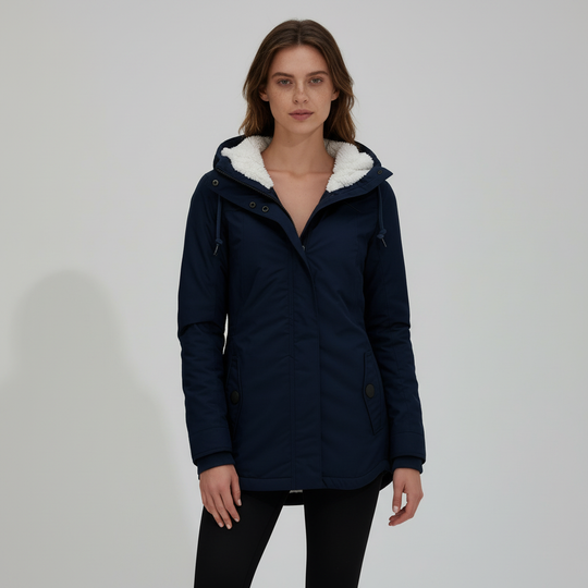 Gefütterte Thermo Schutz Kapuzenmantel Klassische Winterjacke Damen