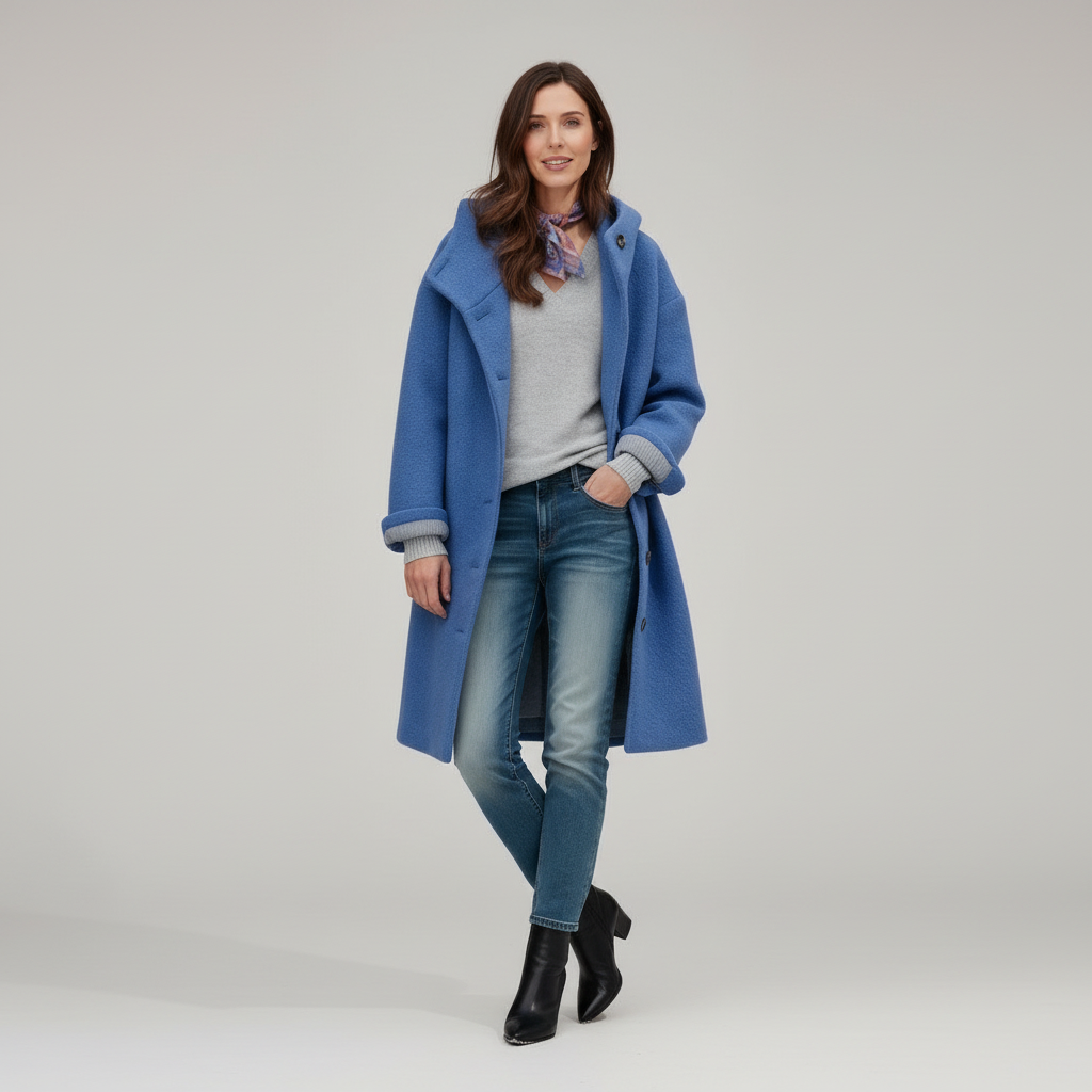 Warmer Damen Fleece Mantel Hoodie