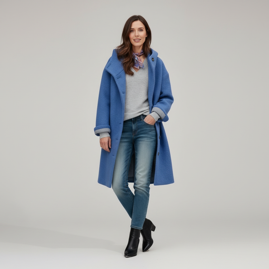 Warmer Damen Fleece Mantel Hoodie