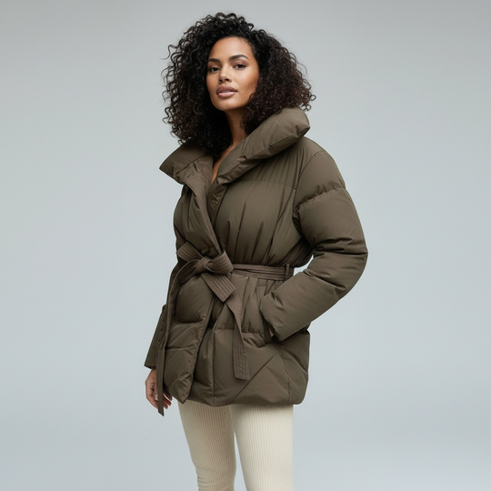 Moderne Figurbetonte Damen Winter Stehkragenjacke Kurz