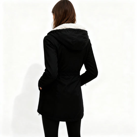 Gefütterte Thermo Schutz Kapuzenmantel Klassische Winterjacke Damen