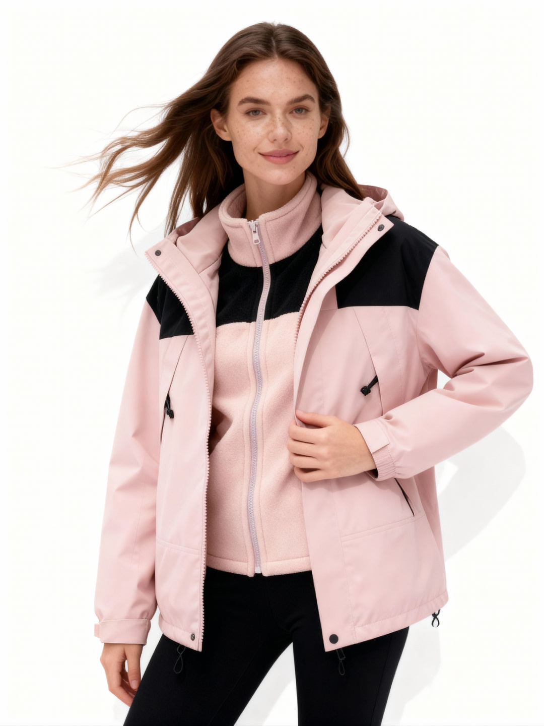 Vielseitige Fleece Kapuzenjacke