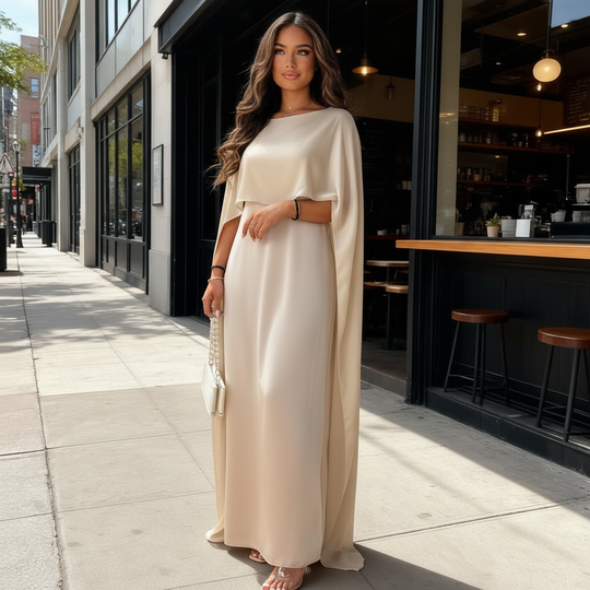 Lange Frauenkleider aus Satin