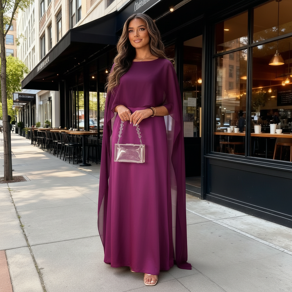 Lange Frauenkleider aus Satin