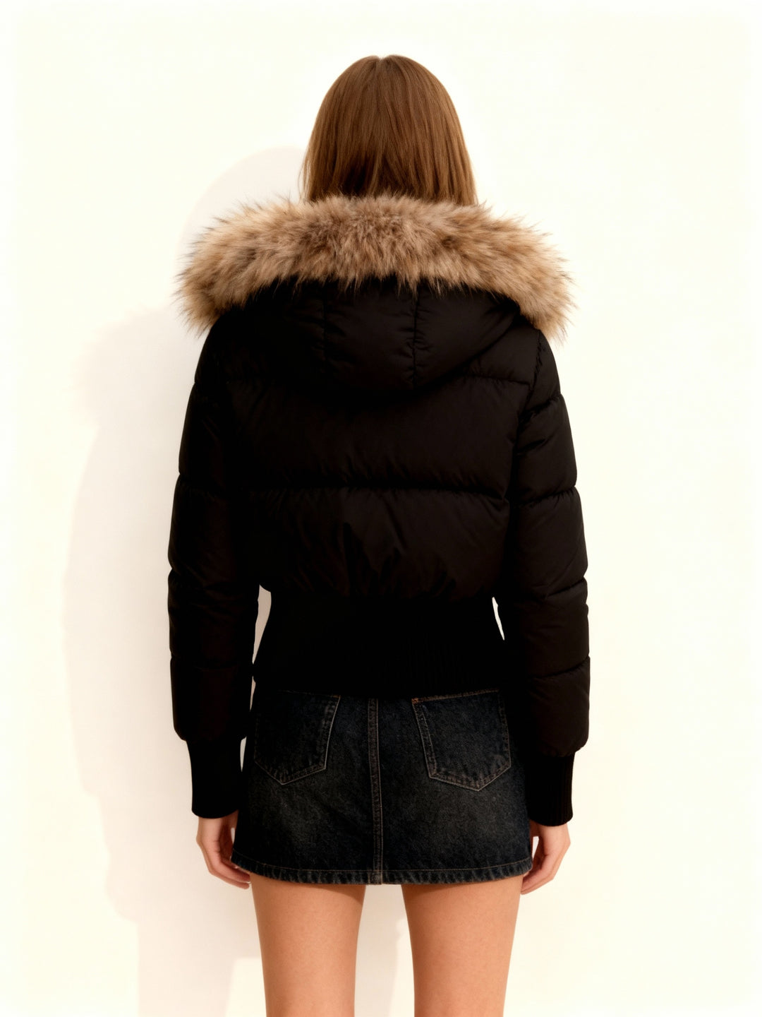 Cropped Gefütterte Winterjacke