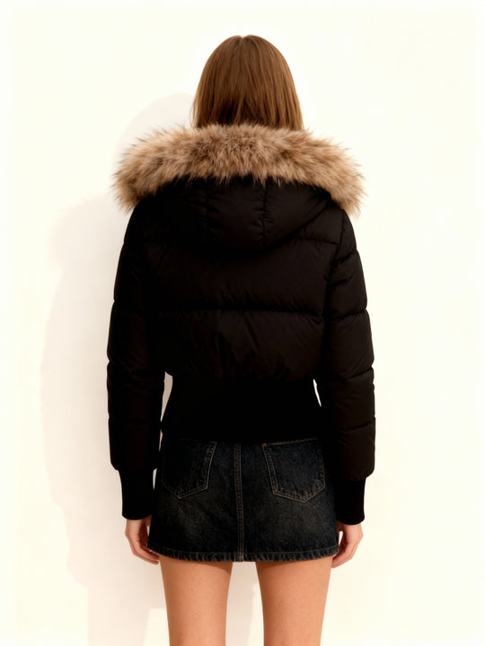 Cropped Gefütterte Winterjacke