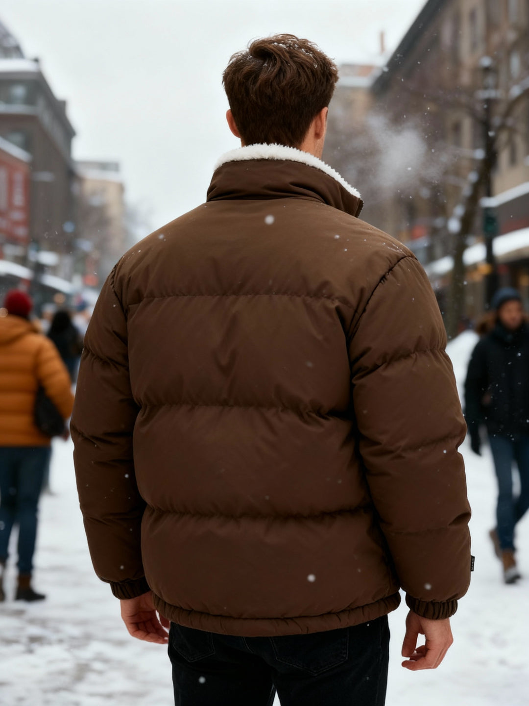 Thermo-Warm Gefüttert Modern Pufferjacke – Winter Komfort Fleece Herrenjacke