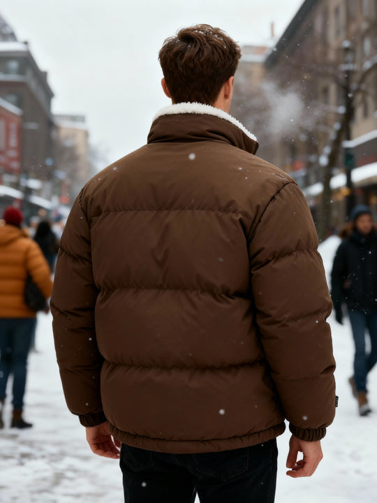 Thermo-Warm Gefüttert Modern Pufferjacke – Winter Komfort Fleece Herrenjacke