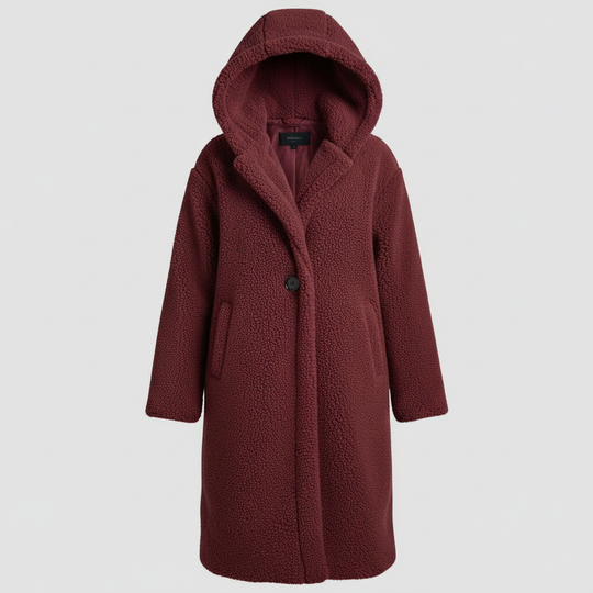Modischer Teddy Mantel Damen Komfort Langer Mantel Kapuze | Heidi-Mode