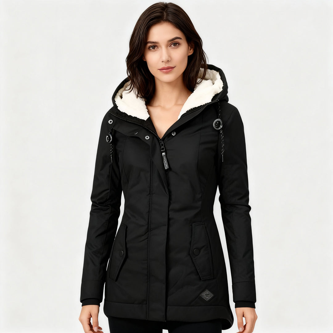 Lange Winterjacke mit Kapuze & Futter – Wasserfest, Warm & Komfortabel
