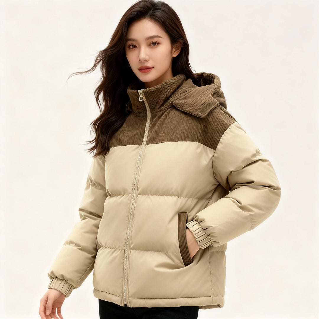 Damen isolierte Pufferjacke mit kuscheligem Innenfutter und verstellbarem Kapuzensystem – Heidi-Mode