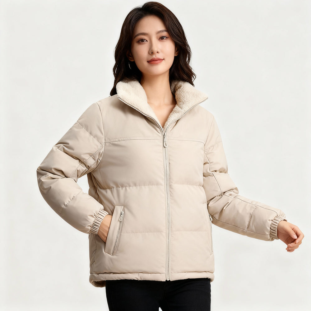 Damen Steppjacke mit Innenfutter und Taschen – Warme Winterjacke