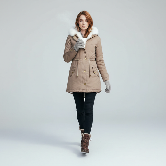 Warme Mittellange Winterjacke