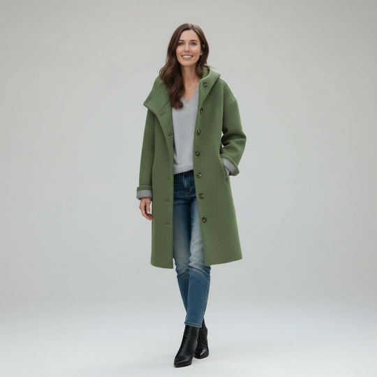 Warmer Damen Fleece Mantel Hoodie