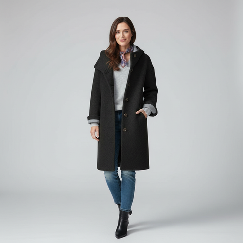 Warmer Damen Fleece Mantel Hoodie