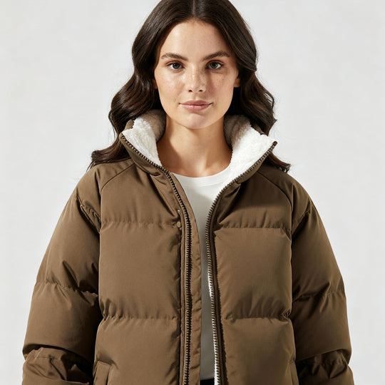 Warm Fleecegefüttert Leicht Pufferjacke Damen | Heidi-Mode