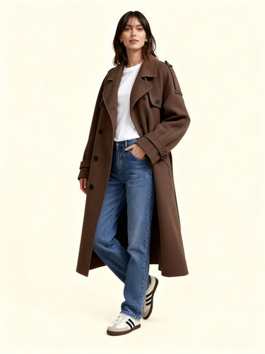 Heidi-Mode | Damen Bouclé-Mantel mit Knopfdetails – Elegant & Zeitlos