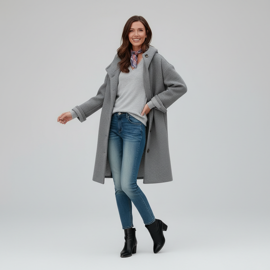 Warmer Damen Fleece Mantel Hoodie