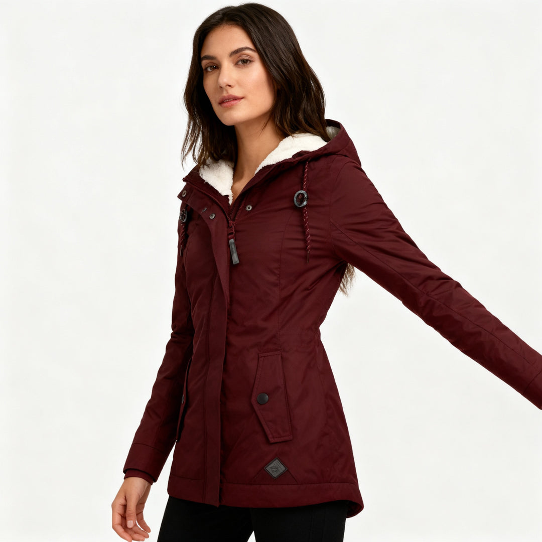 Lange Winterjacke mit Kapuze & Futter – Wasserfest, Warm & Komfortabel