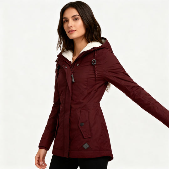 Lange Winterjacke mit Kapuze & Futter – Wasserfest, Warm & Komfortabel