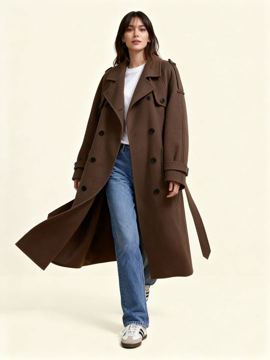 Heidi-Mode | Damen Bouclé-Mantel mit Knopfdetails – Elegant & Zeitlos