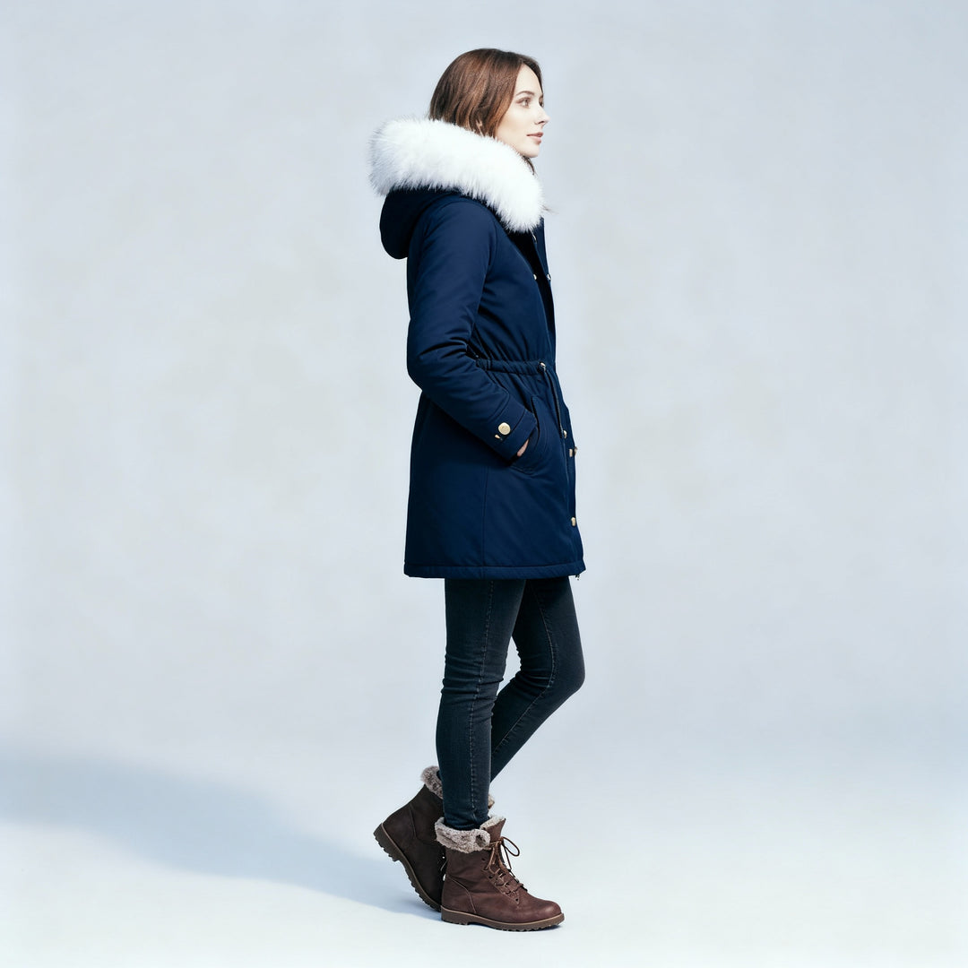 Warme Mittellange Winterjacke