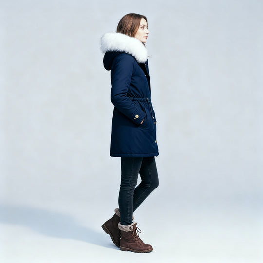 Warme Mittellange Winterjacke