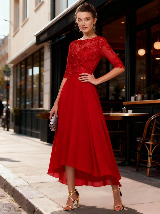 Satin Eleganz Abendkleid