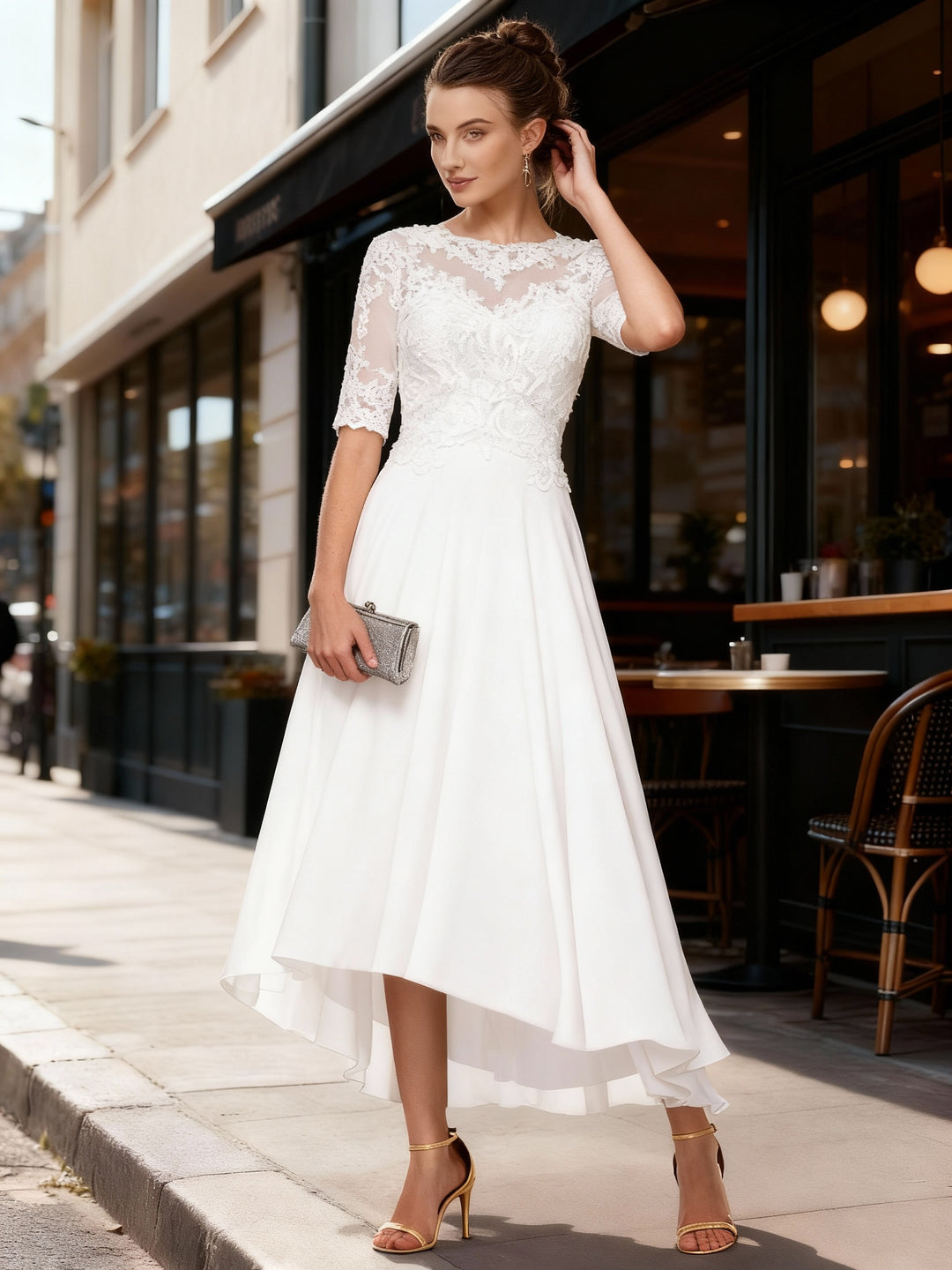 Satin Eleganz Abendkleid