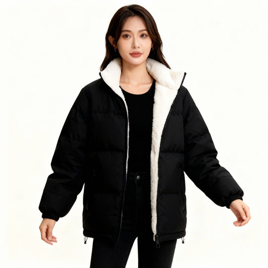 Damen Steppjacke mit Innenfutter und Taschen – Warme Winterjacke