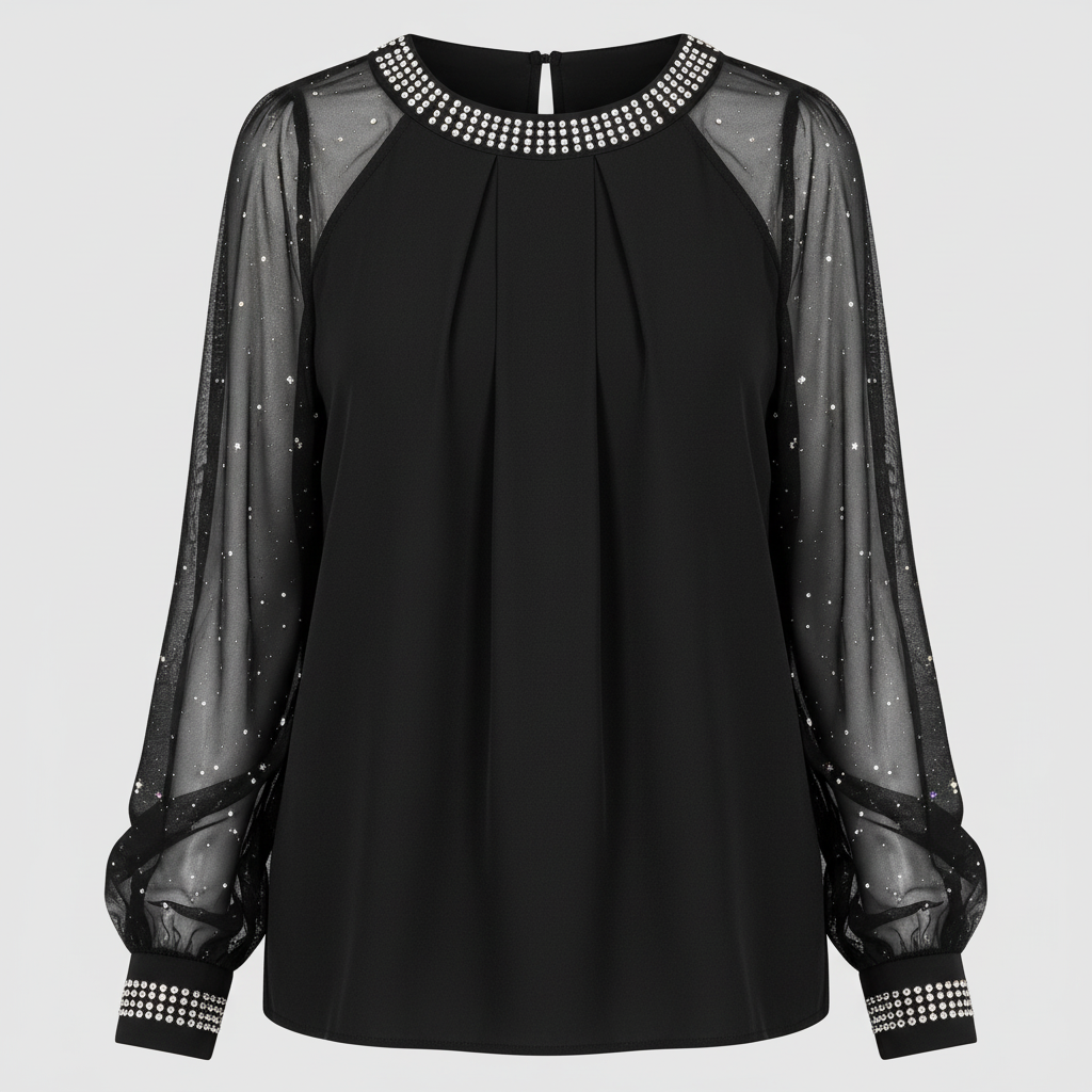 Mesh-Pailletten Damen Top | Heidi-Mode