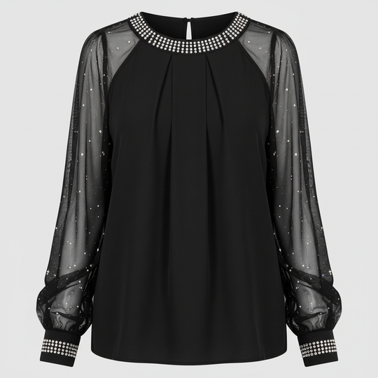 Mesh-Pailletten Damen Top | Heidi-Mode