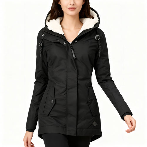 Lange Winterjacke mit Kapuze & Futter – Wasserfest, Warm & Komfortabel