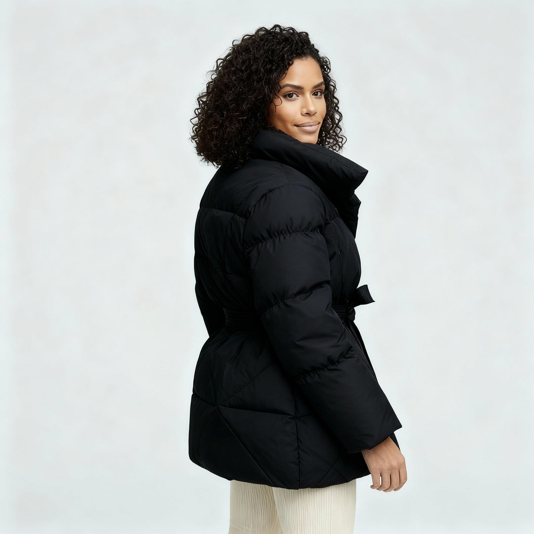 Moderne Figurbetonte Damen Winter Stehkragenjacke Kurz