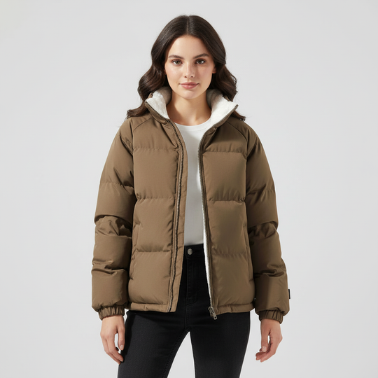 Warm Fleecegefüttert Leicht Pufferjacke Damen | Heidi-Mode
