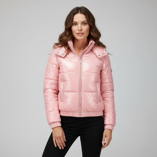 Glänzende Wasserabweisende Thermo Komfort Winterjacke Damen | Heidi-Mode