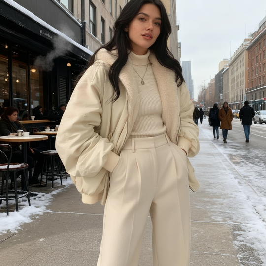 Thermo Komfort Oversized Fleece Wintermantel Damen