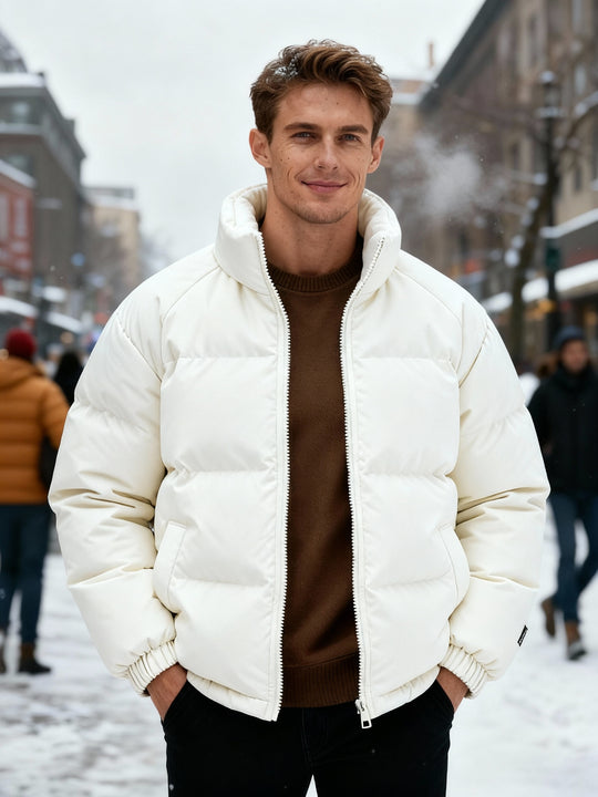 Thermo-Warm Gefüttert Modern Pufferjacke – Winter Komfort Fleece Herrenjacke