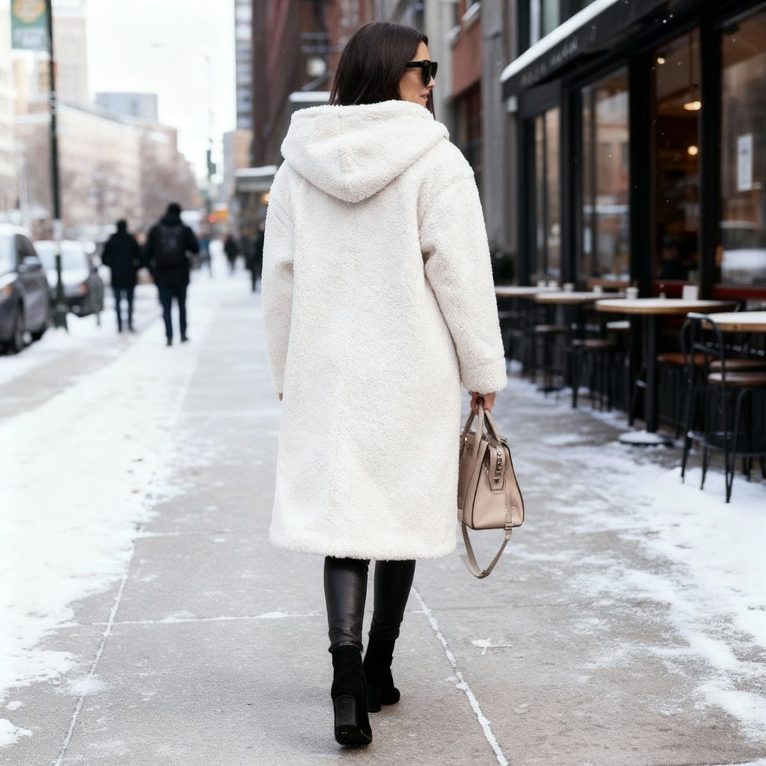 Kuschelweicher Kapuzen Teddy Mantel Damen