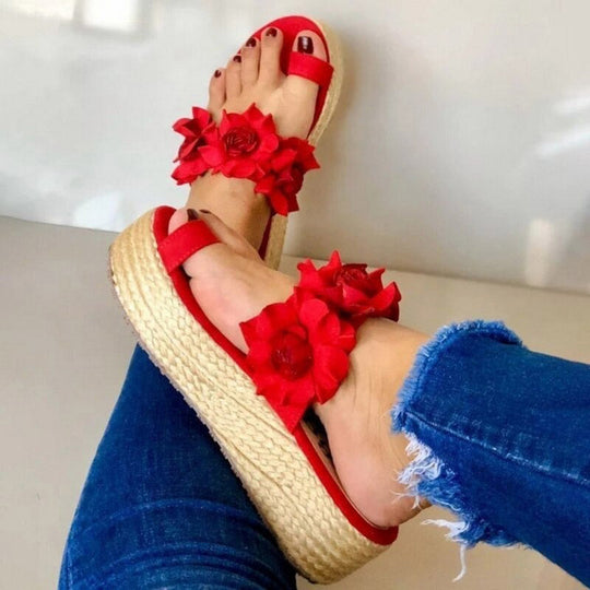 Heidi-Mode | Elegante Damen Sandalen mit Floralem Design und Akzenten