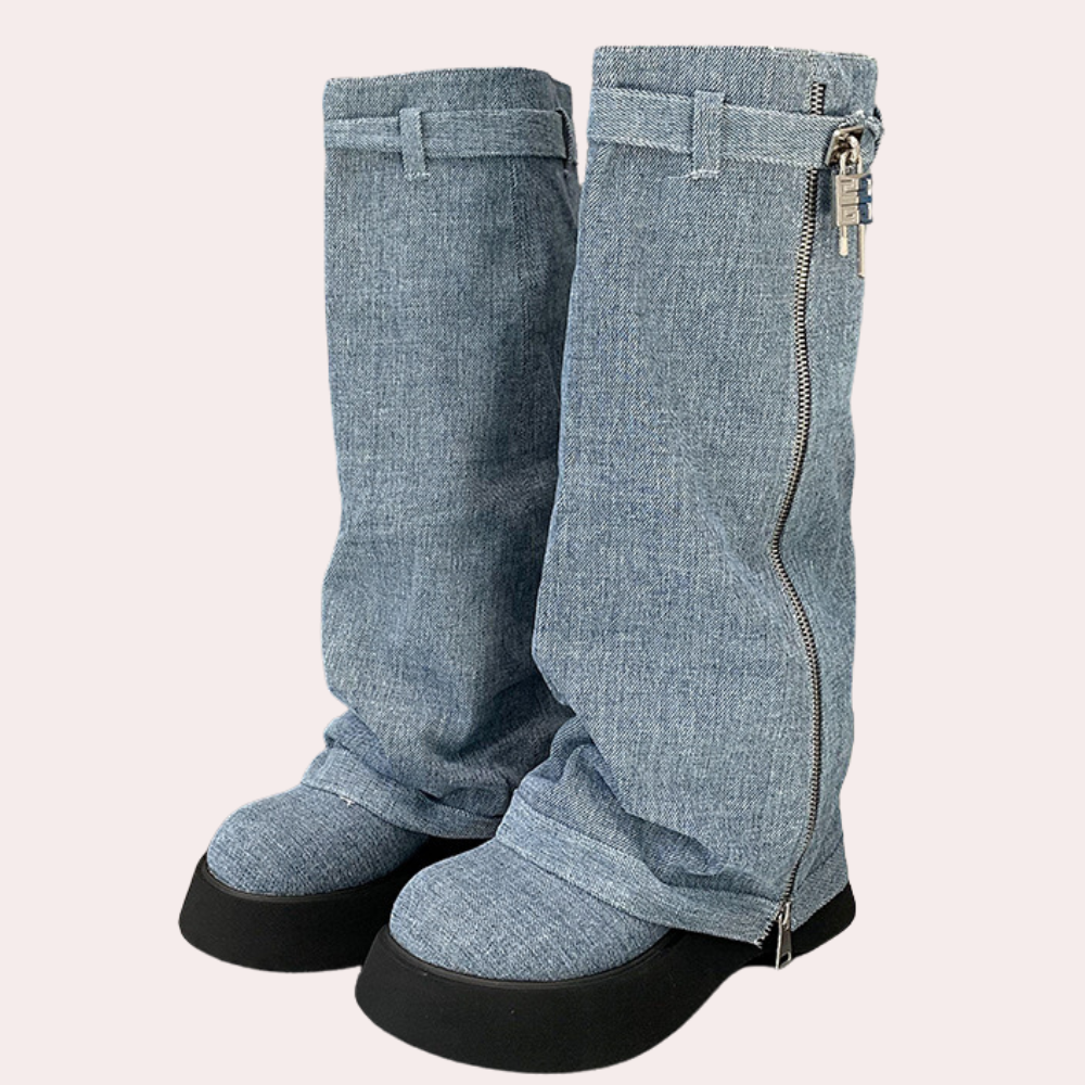 Heidi-Mode | Moderne Jeans Stiefel für Damen Stil und Komfort!