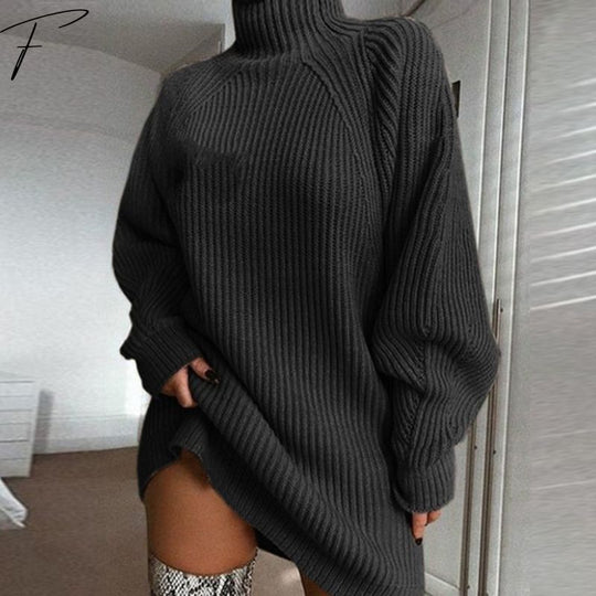 Sweaterkleid Mit Polo Kragen